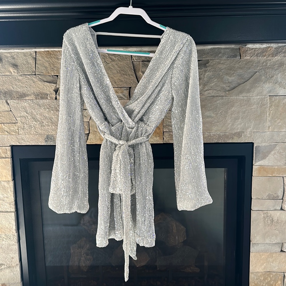 Hello Molly silver sparkly dress